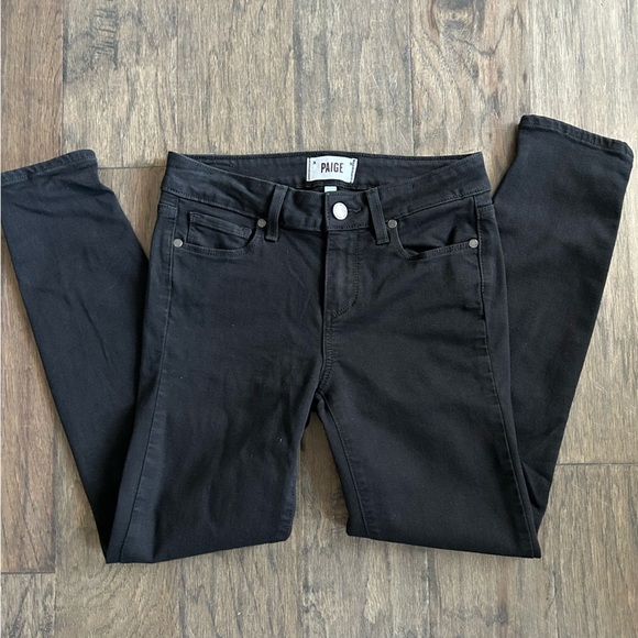 PAIGE Denim - PAIGE Verdugo Crop Black Skinny Jeans 26